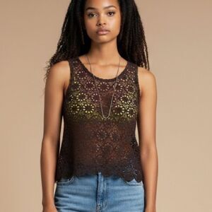 Pins and needles crocheted tank top